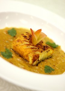 Crispy Coconut Sea Bass Moilee by Chef Vikas