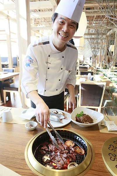 Head Chef Gi Won Park Grilling