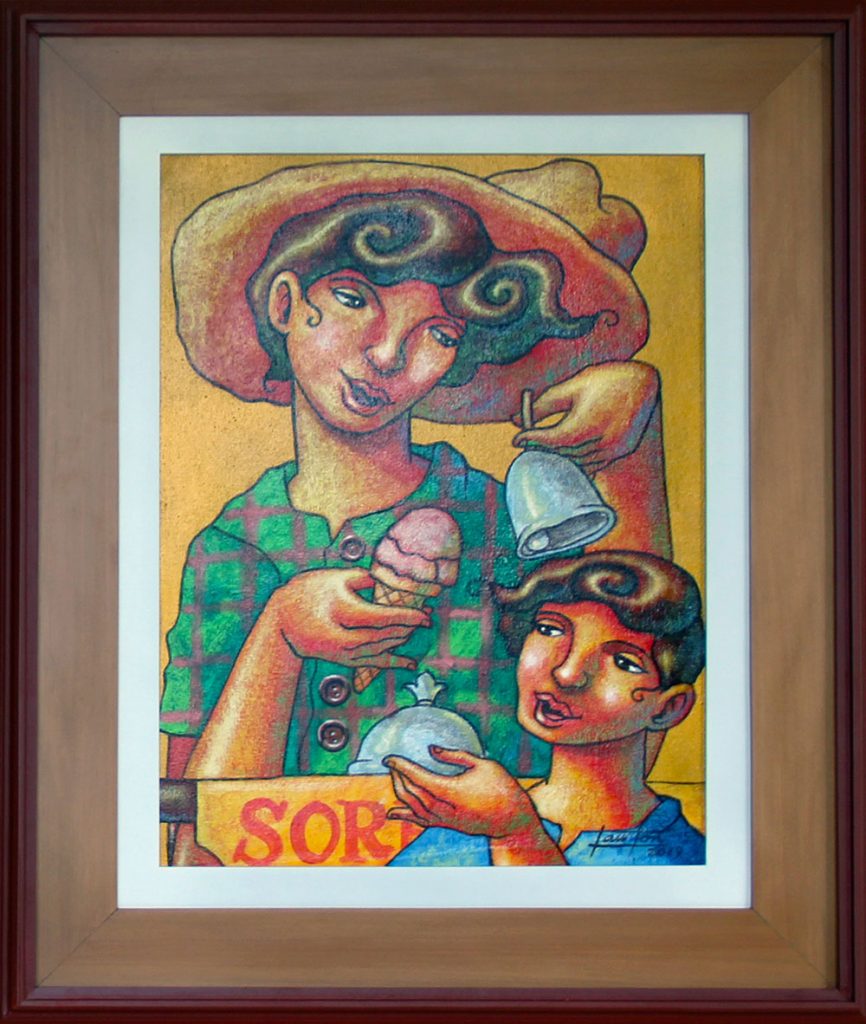 Sorbetes by Lawton Ladao, 18” x 24”, acrylic on canvas