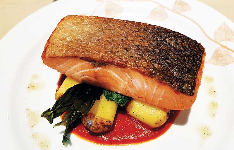 Pan-roasted Australian blackened salmon steak copy