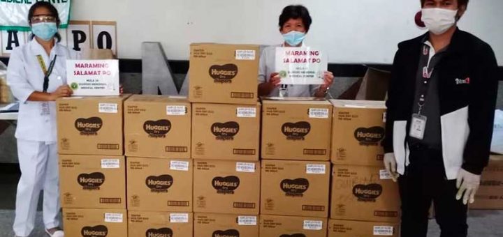 Proud parenting partner Huggies Philippines has committed to donating a total of 200,000 diapers in the coming months, committed to easing the burden that their hospital partners have faced in securing supplies for its patients. (In photo: Recipients from Quirino Memorial Medical Center