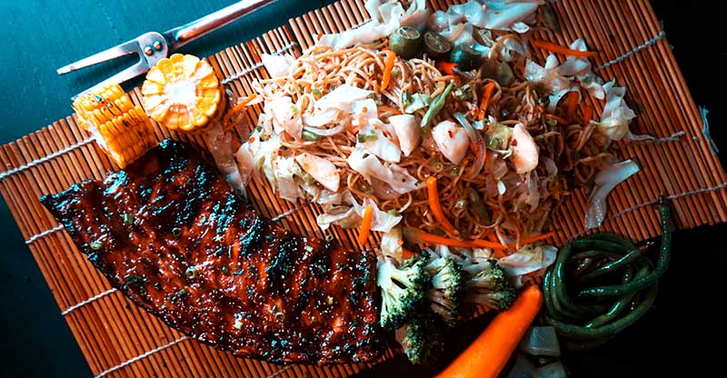 Slow-Braised BBQ Pork Ribs with Pancit Canton copy