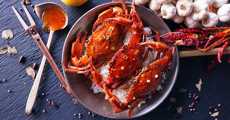 Sweet Chili Crab served with Coconut Rice copy